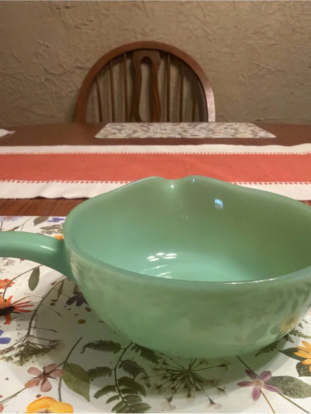 Vintage FIRE KING Jadeite Ovenware Skillet One Spout with Handle Bowl USA